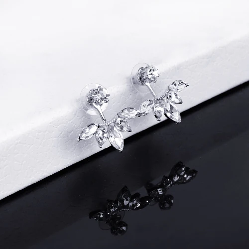 Серьги-гвоздики женские с большими кристаллами ювелирное изделие в форме