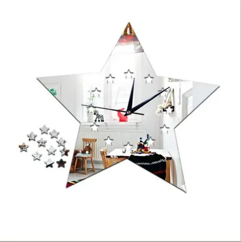 3d зеркало Чайка Настенные часы номер серебро акриловые настенные наклейки саат