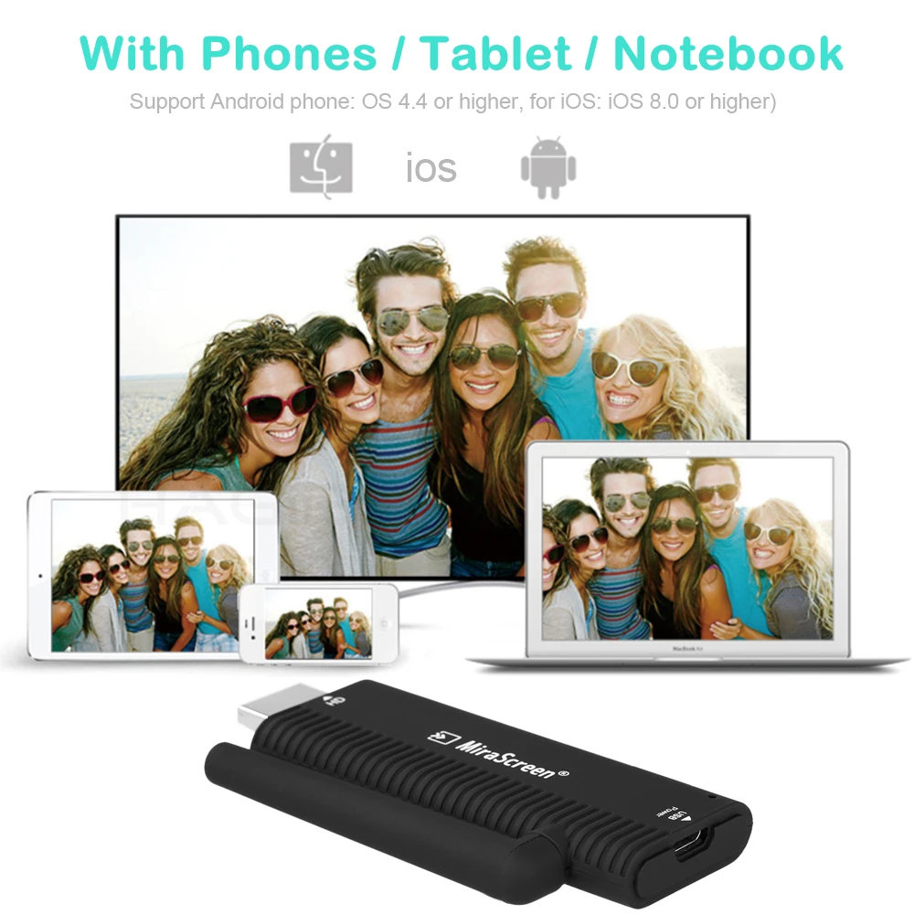 Mirascreen WiFi Дисплей HDMI донгл приемник медиа стример для Google 2 хром кром литой Miracast