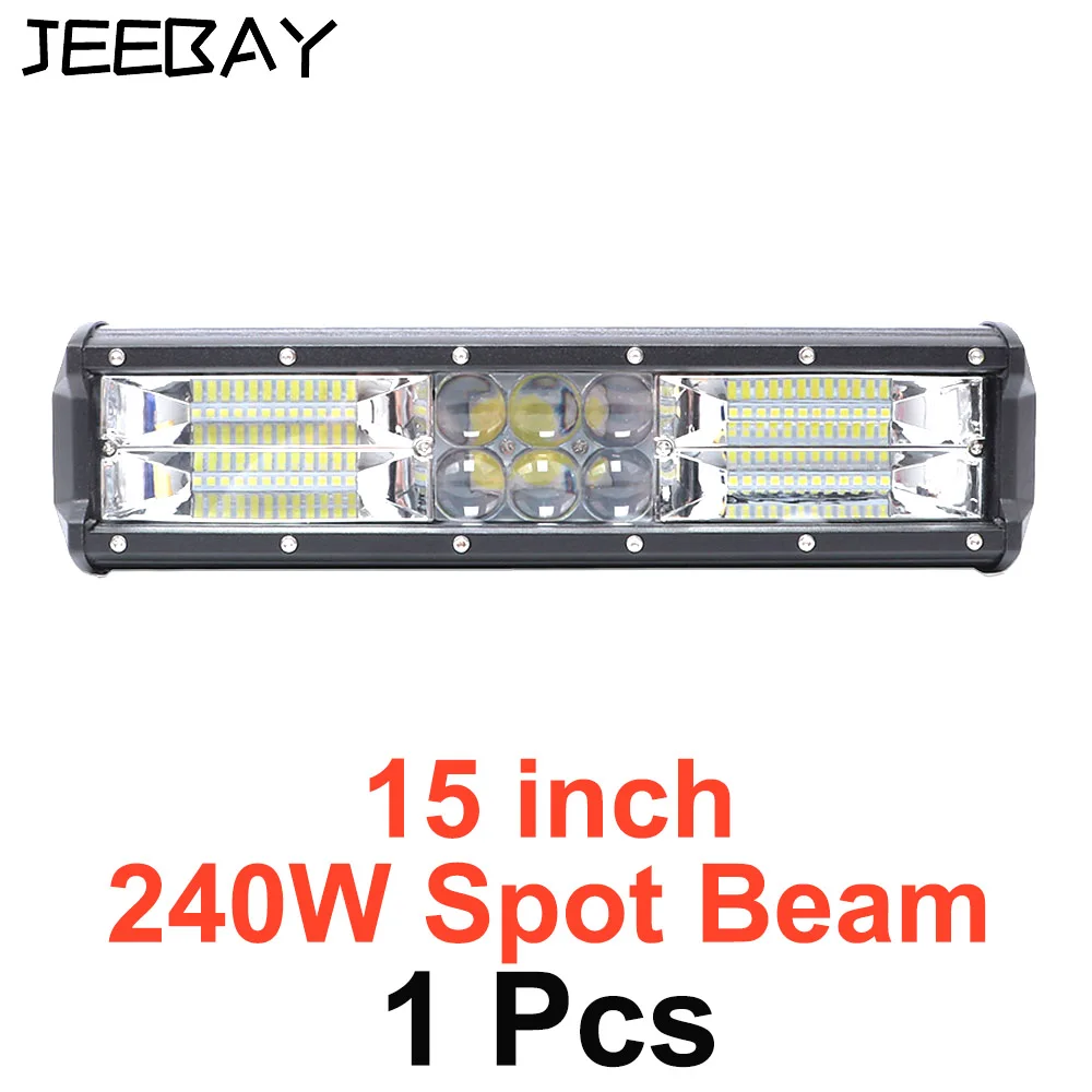 1pcs 240W Combo 240 Вт светодиодный рабочий светильник 12 В Светодиодные балки для внедорожников 4x4 для внедорожников, Светодиодный точечный светильник для внедорожников, аксессуары для внедорожников, лодок, для UTV ATV - Цвет: 1pcs 240W Combo