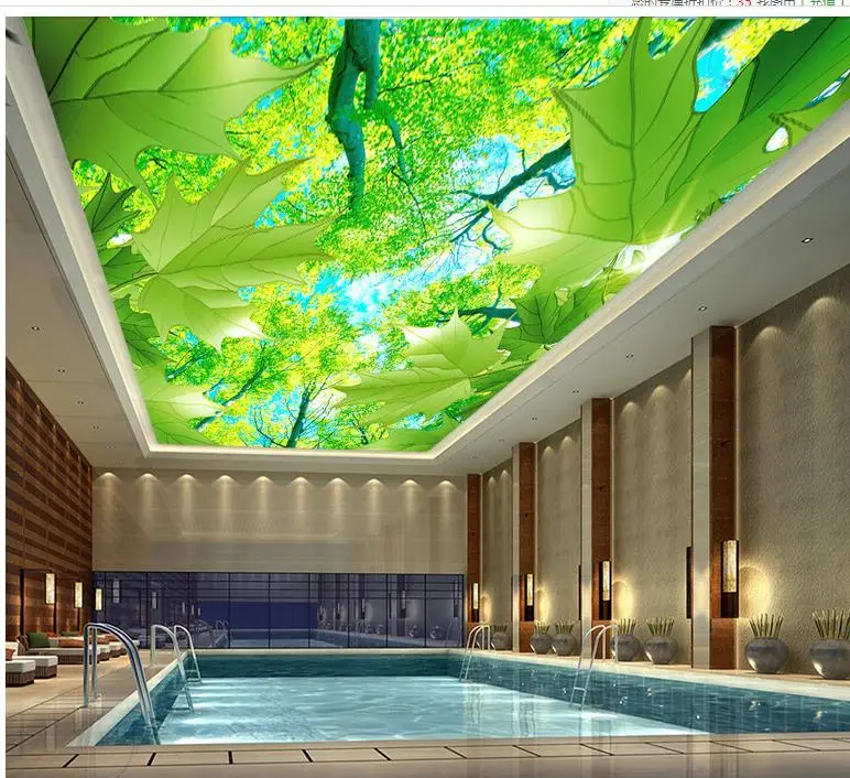 Пользовательские 3d Настенные обои в европейском стиле кленовые деревья зеленый
