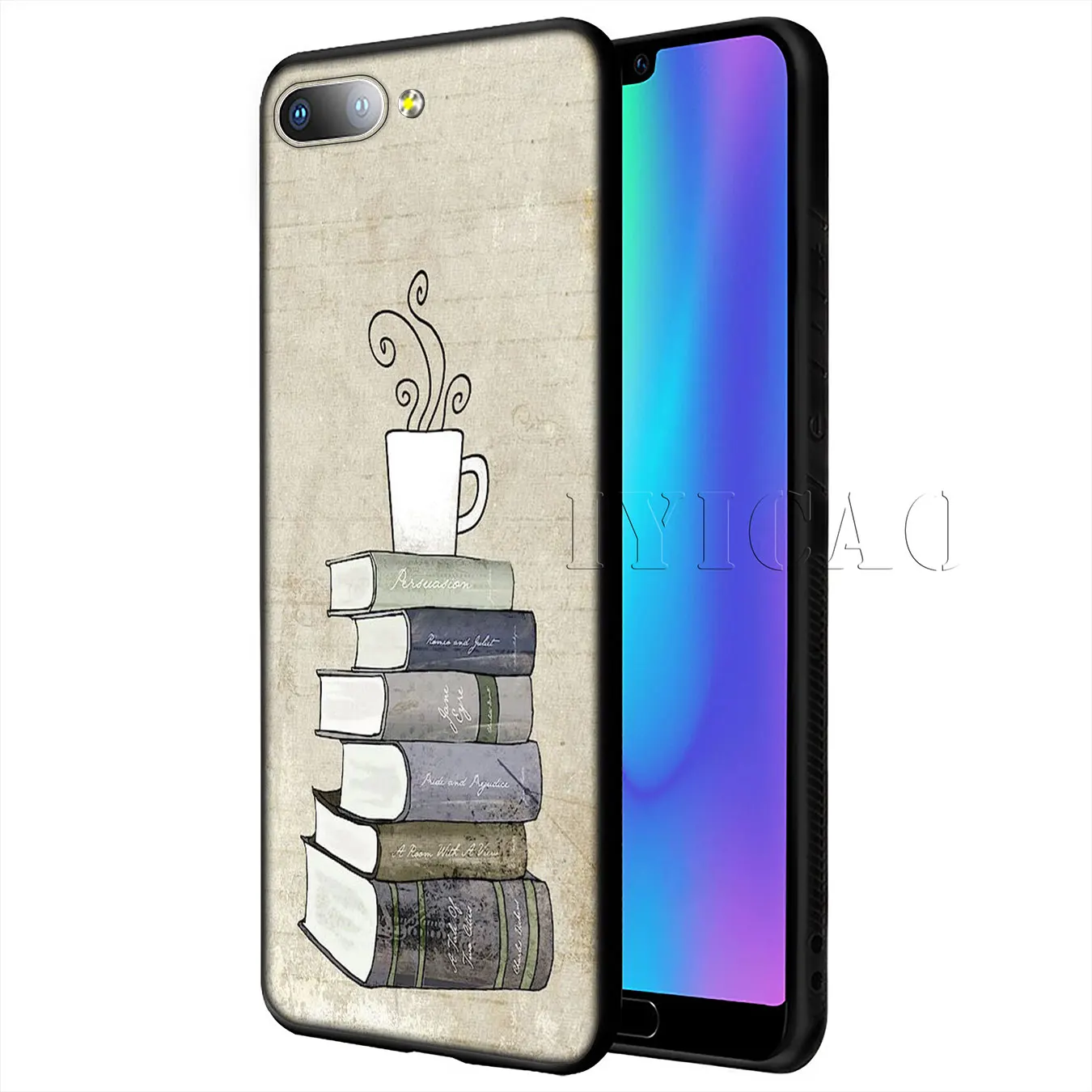IYICAO Ok But First Coffee Book Girl Soft Case for Huawei Y9 Y7 Y6 Prime 2019 Honor 20 8C 8X 8 9 9X 10 Lite 7C 7X 7A Pro |