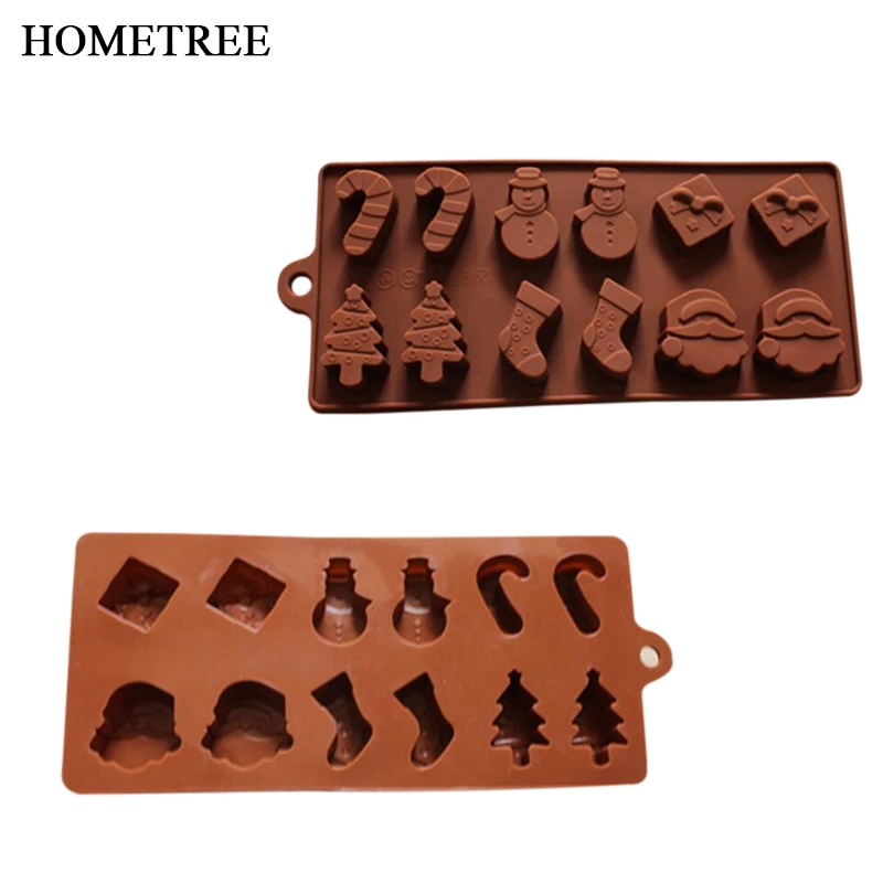 HOMETREE антипригарная силиконовая форма для шоколада желе снеговик Рождественская