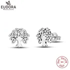 EUDORA 925 пробы серебряные серьги-гвоздики Triquetra Celtics с узлом, драгоценные украшения для девочек, Рождественский подарок CYE77