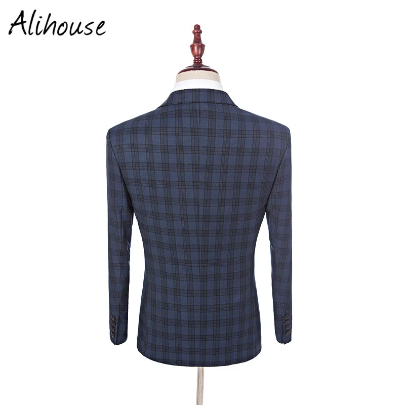 Для мужчин гардероб Essentials Slim Fit оконное стекло Костюм Индивидуальные синий в