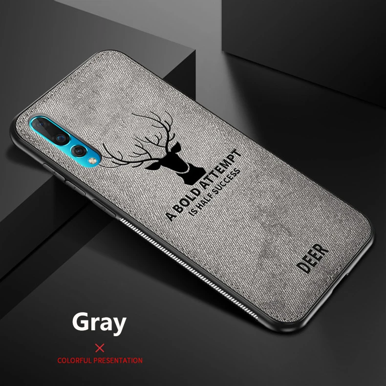 Hot Cloth Texture Deer 3D Soft TPU Magnetic Car Case for Samsung Galaxy A20 Built-in Magnet Plate Case for A30 A40 A50 A70 Cover