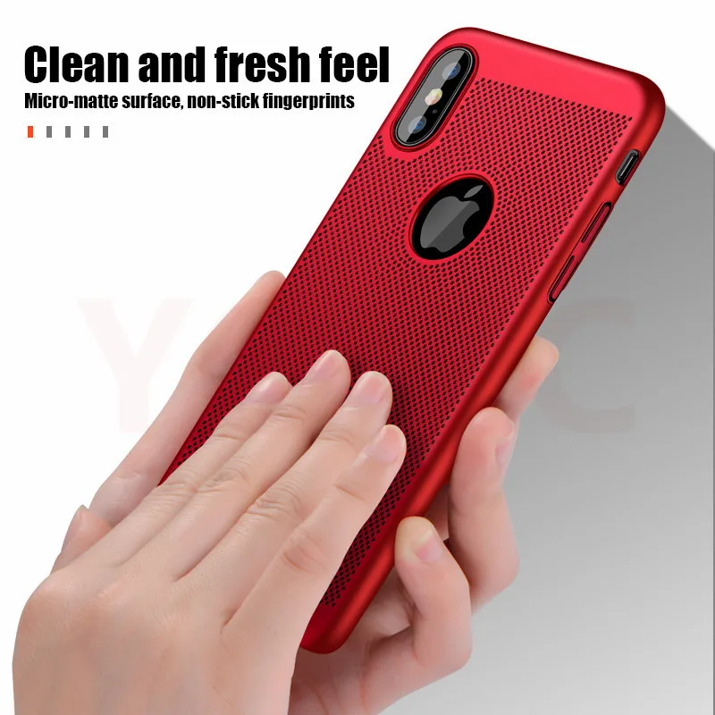 YOYIC Heat Dissipation Phone Hard Back PC Case For iPhone X 8 Plus 6 6s plus Cases Full Cover 7 5 5s |