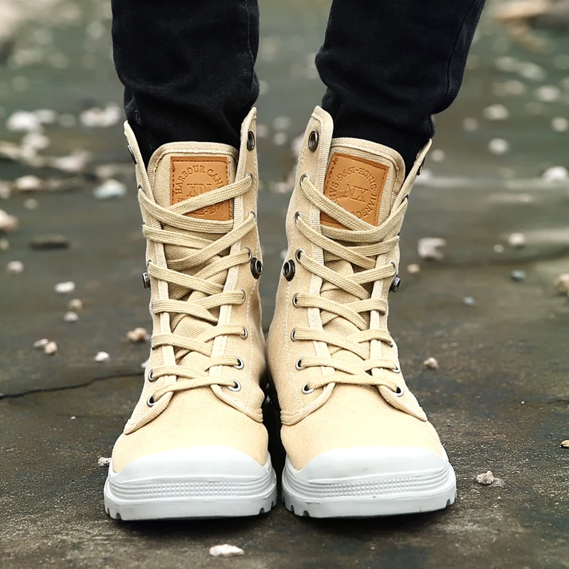 Мужчины Денима Холст Обувь 2016 Новый Высокие Верхние Lace-up квартиры Женщины Осень