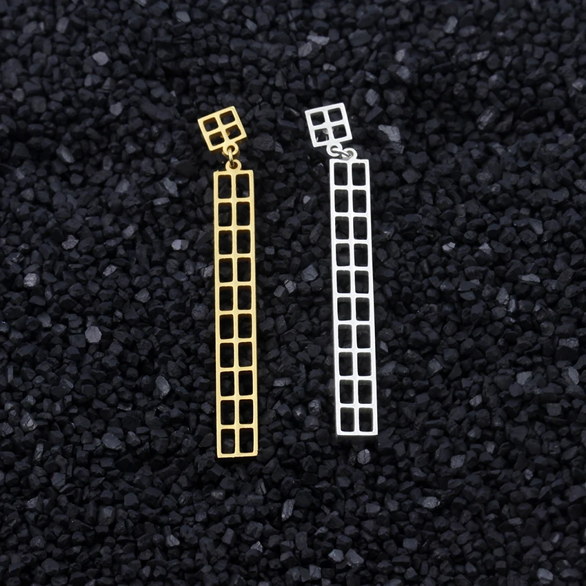 Тонкие полые длинный прямоугольник Серьги для Для женщин чешские ювелирные