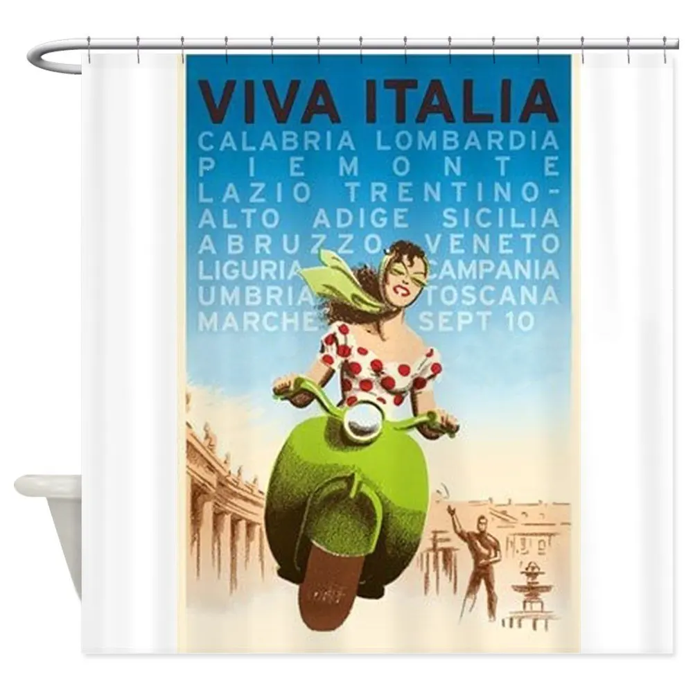 Viva Italia Travel Italy винтажный постер для душа декоративная ткань набор душевой