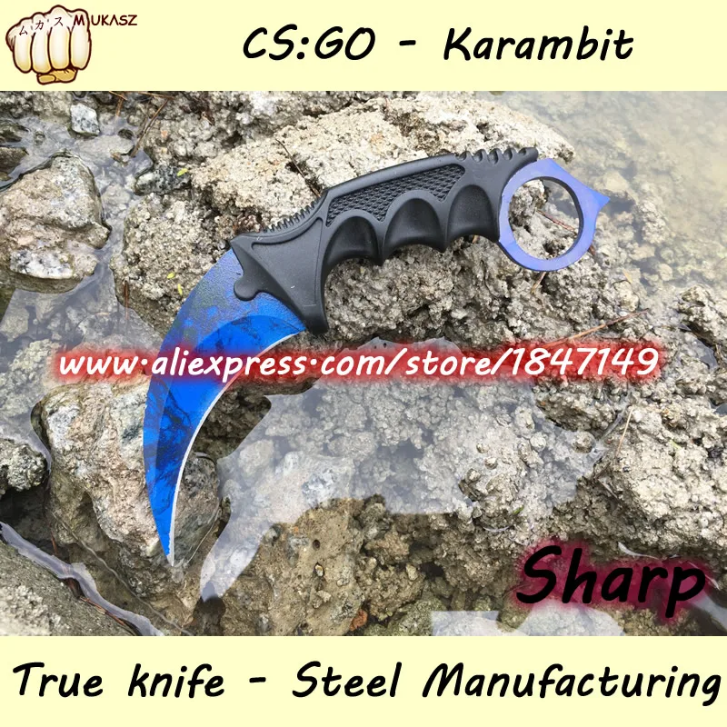 MUKASZ Каменное мытье CS ХОДУ Counter Strike Черный Karambit Нож шеи с Оболочкой Тигр Исчезают