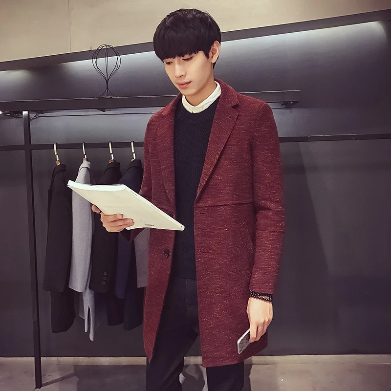 Новинка 2017 зимнее Стильное мужское шерстяное пальто высококачественное модное