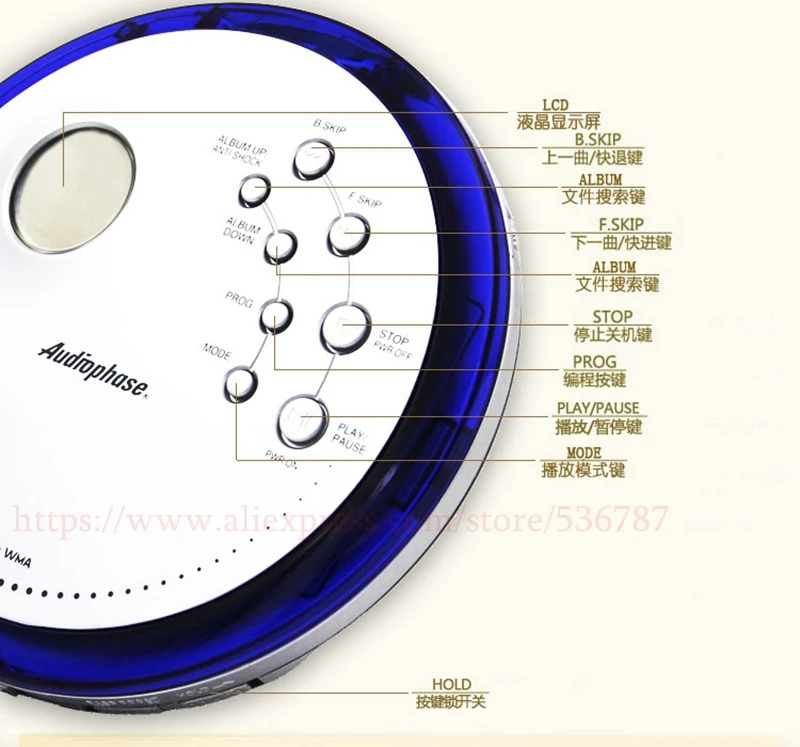 Новое поступление портативный CD плеер Walkman поддержка R/CD RW Питание от батареи AA