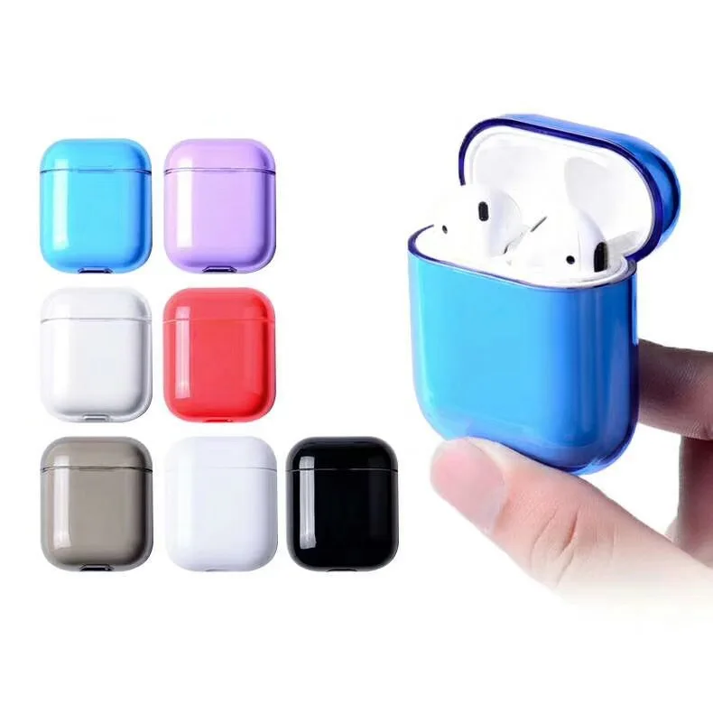 Для AirPods 2 Чехол защитный пластиковый прозрачный чехол противоударный для