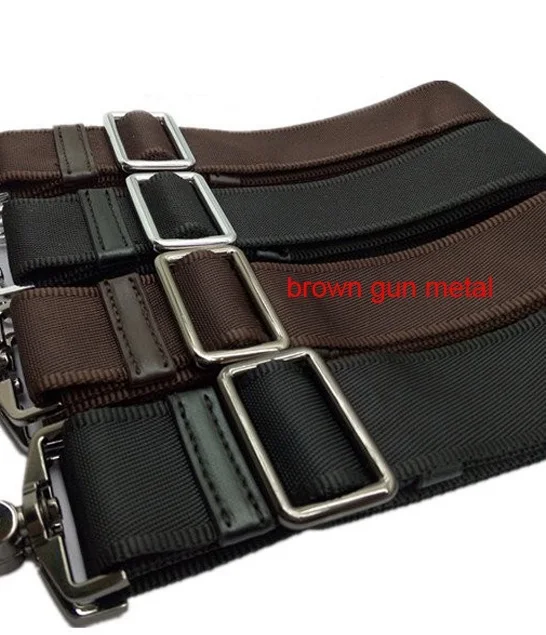 brown gun metal 38 мм макс 30 кг сильный крюк нейлоновый ремень аксессуар, мужские сумки длинный плечевой ремень, мужской портфель сумка ремни, сумка для ремонта плечевой ремень - Цвет: brown gun metal