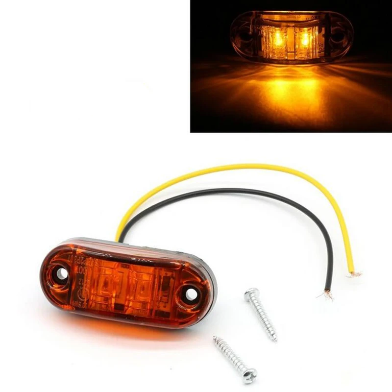 

castaleca Universal 10 Pcs 12V 24V Car Truck Trailer LED Side Marker Blinker Light Bulb Signal lamp car-styling Lighting
