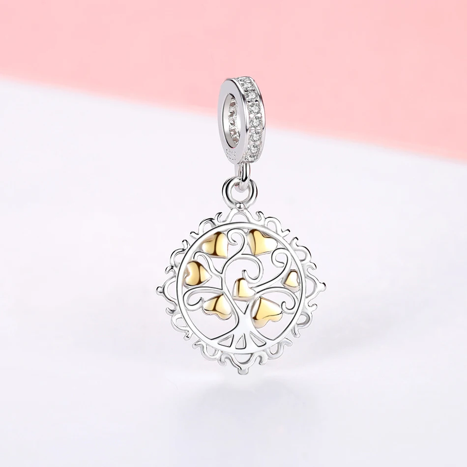 Подвеска из настоящего серебра 925 пробы с кристаллом циркона Древо жизни