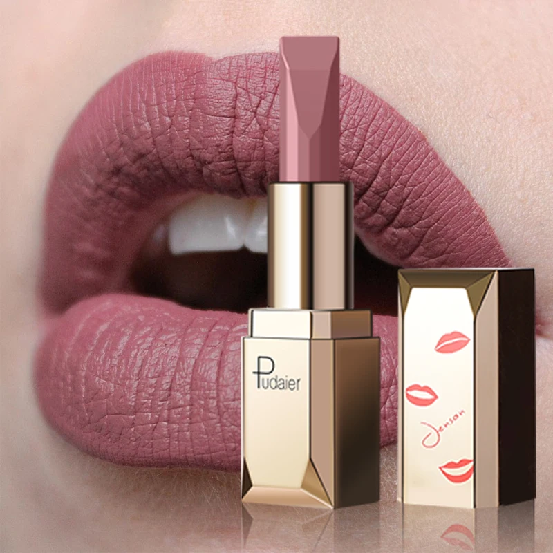 

Pudaier Matte Lipstick Waterproof Lip Makeup 26 Colors Long Lasting Moisturizer Lip Tint Korean Black Velvet Nude Matte Lipstick