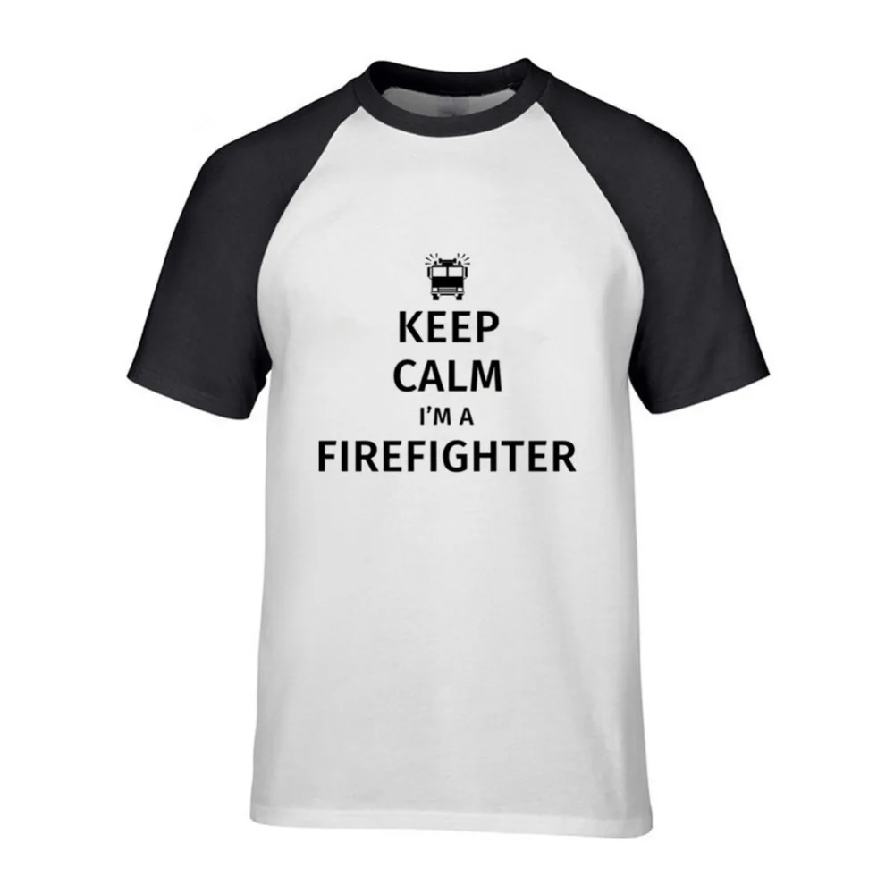 Горячая Распродажа Мужская футболка с надписью Keep Calm I am A Firefighter одежда коротким