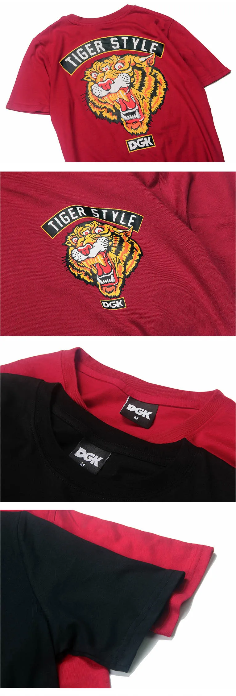 DGK мужские футболки высокого качества 19SS кленовые листья DGK голова тигра футболка Уличная Повседневная черная и белая пара DGK топ тройники