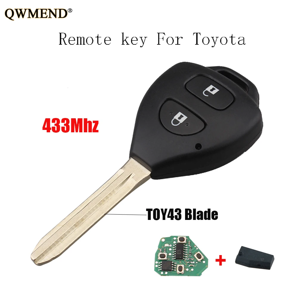 QWMEND дистанционный Автомобильный ключ для Toyota RAV4 Corolla Europe 2006 2007 2008 2009 2010 433 МГц
