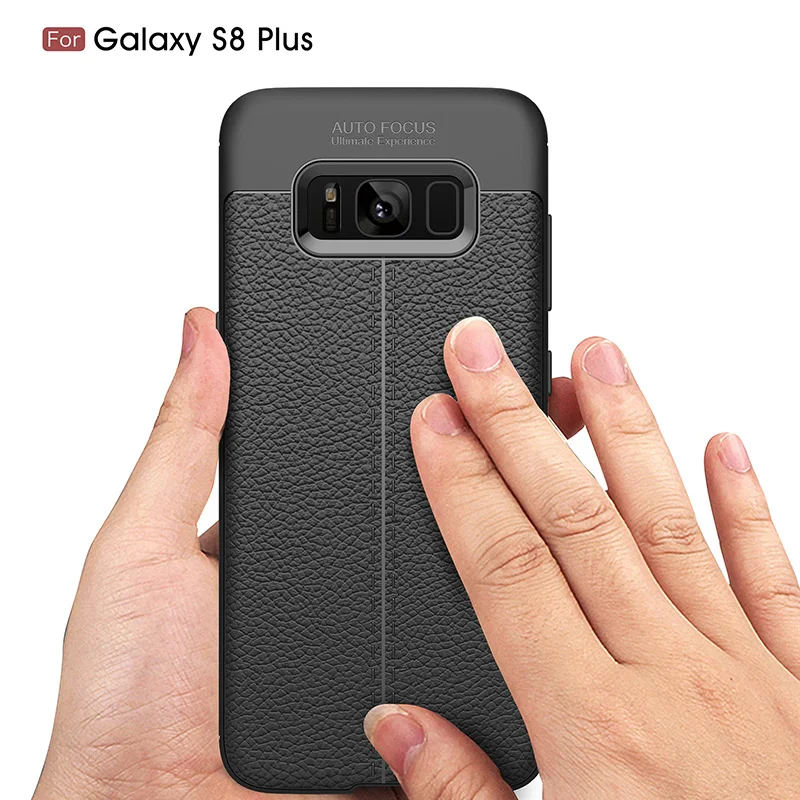 Ультратонкий Мягкий чехол для samsung Galaxy S8 Plus кожаный с узором на заднюю панель из