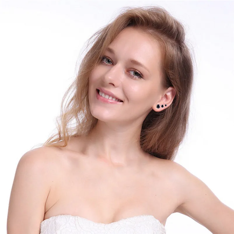 Женские серьги гвоздики с кристаллами 6 пар|Серьги-гвоздики| |