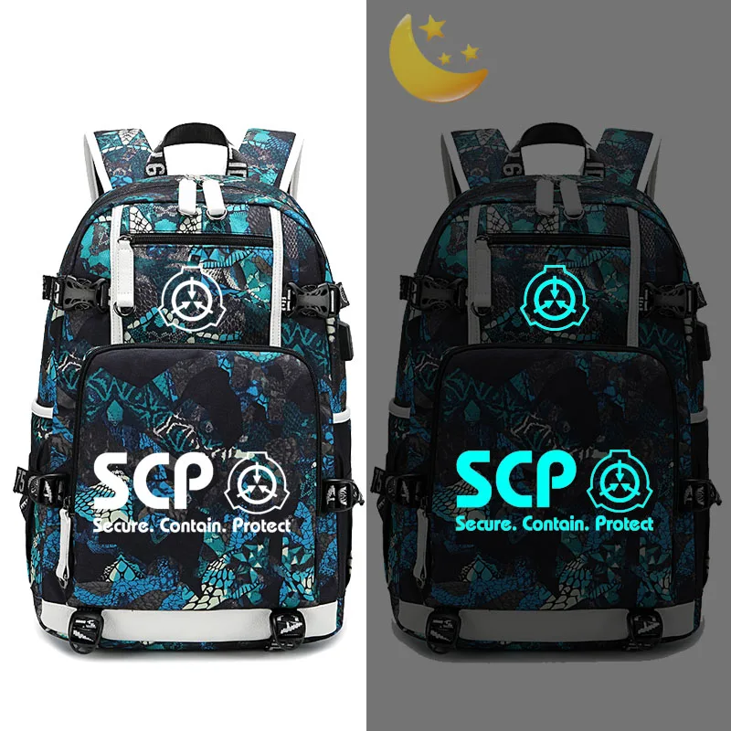 Style D SCP специальные процедуры удержания рюкзак с отражающими вставками usb зарядка многофункциональная сумка для ноутбука сумки для школьников и студентов дорожная сумка - Цвет: Style D