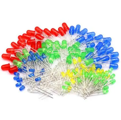 

125 шт., 5 значений, UltraBright R,G,B,W,Y светодиодный s 5 мм, набор светодиосветодиодный для самостоятельной сборки