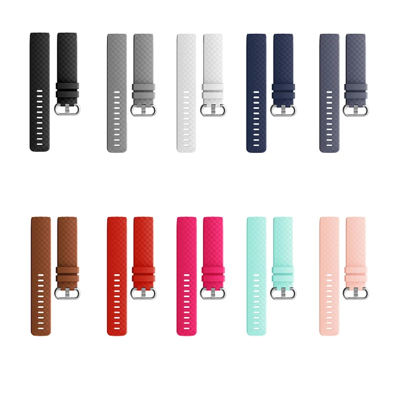 10 цветов ремешок для Fitbit Charge 3 часы силиконовый сменный с алмазным узором мужчин и