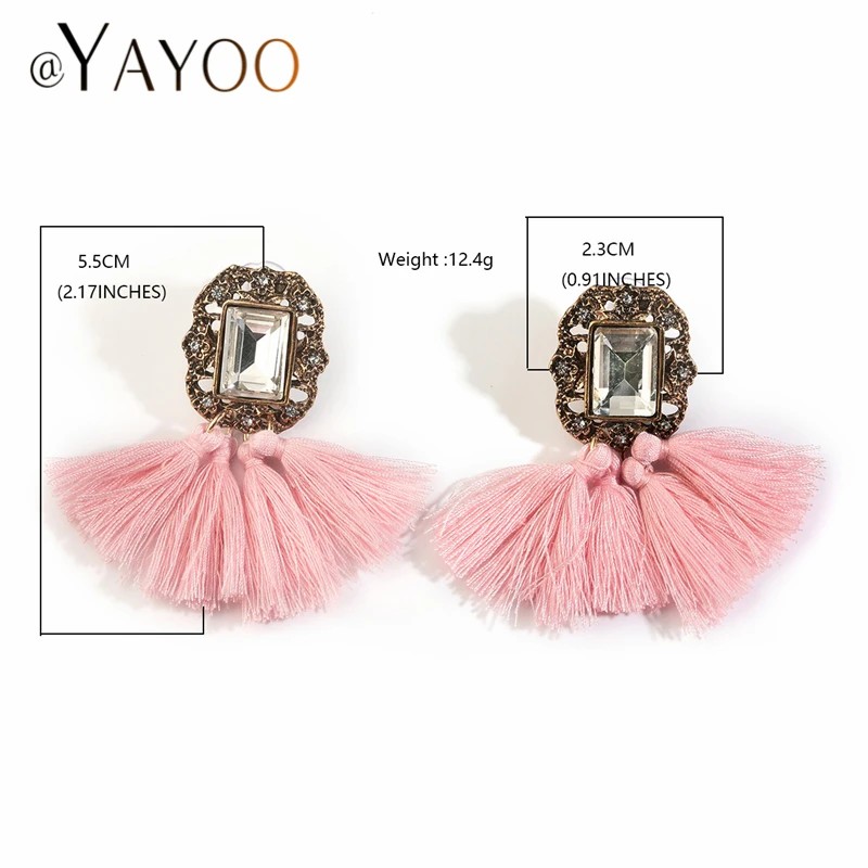 Висячие серьги с бахромой для женщин винтажные длинные кисточками 11 видов цветов