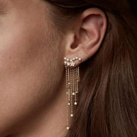 jewdy trendy crystal star drop womens earrings long tassel statement dangle earring classic female girls party ear jewelry