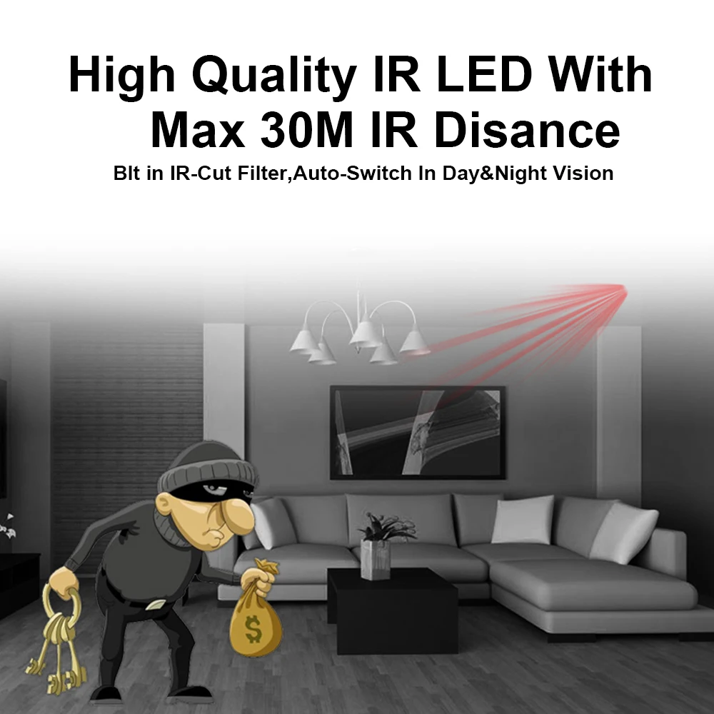 1080P CCTV IP Camera Wifi Video Surveillance Cameras IR Night Vision Wireless PTZ Outdoor 4X Zoom Waterproof|Камеры