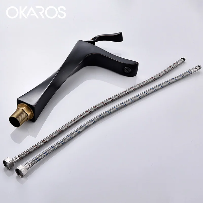 OKAROS высокодуговой смеситель для раковины водопроводный кран в спиральной форме