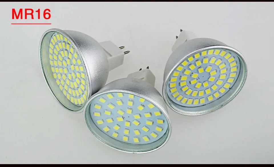 GU10 MR16 светодиодные лампы 10-30 В 110 В 220 В высокой люмен 2835 SMD чип 36 54 72leds GU10 LED Ампуле Алюминий свет без мерцания
