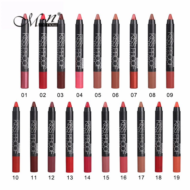 MENOW 72Pcs/lot Cosmetic Kissproof Matte Lipstick Set Makeup Batom Lip Pencil Long Lasting Effect Waterproof Lipstick Crayon