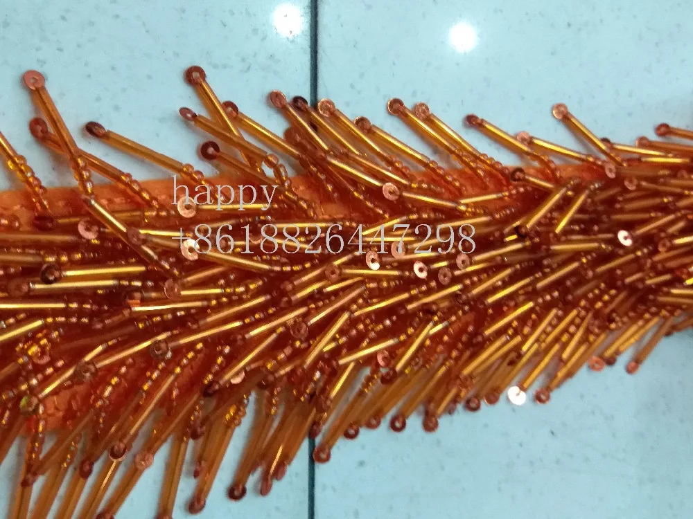 5 yards /bag l192# Golden Orange Black beads tassel fringe 15cm width for decoration dress/fashion designer all color have | Дом и сад