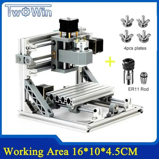 CNC 1610 GRBL управления Diy Мини станок с ЧПУ, рабочая зона 16x10x4,5 см, 3 оси Pcb фрезерный станок, древесины маршрутизатор, ЧПУ маршрутизатор, v2.4 - Цвет: no laser