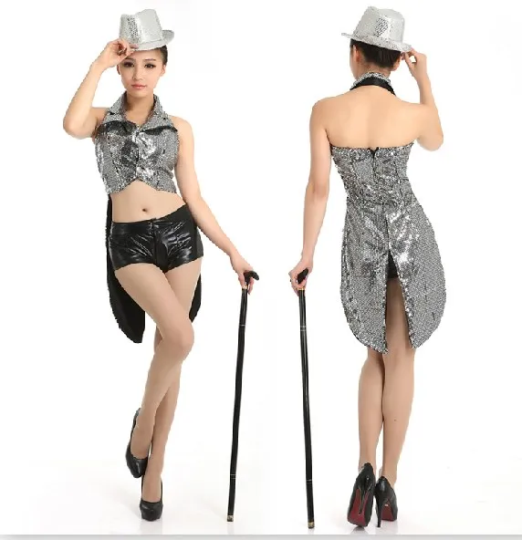 

Adult Sexy Jazz Dance Costumes Fashion Show Sequined Clothing Female Jazz Modern Dance Wear Magic Clothing