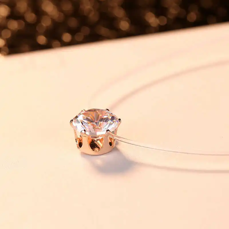 Модное ослепительное ожерелье HPXmas с прозрачным фианитом в белом/розовом золоте