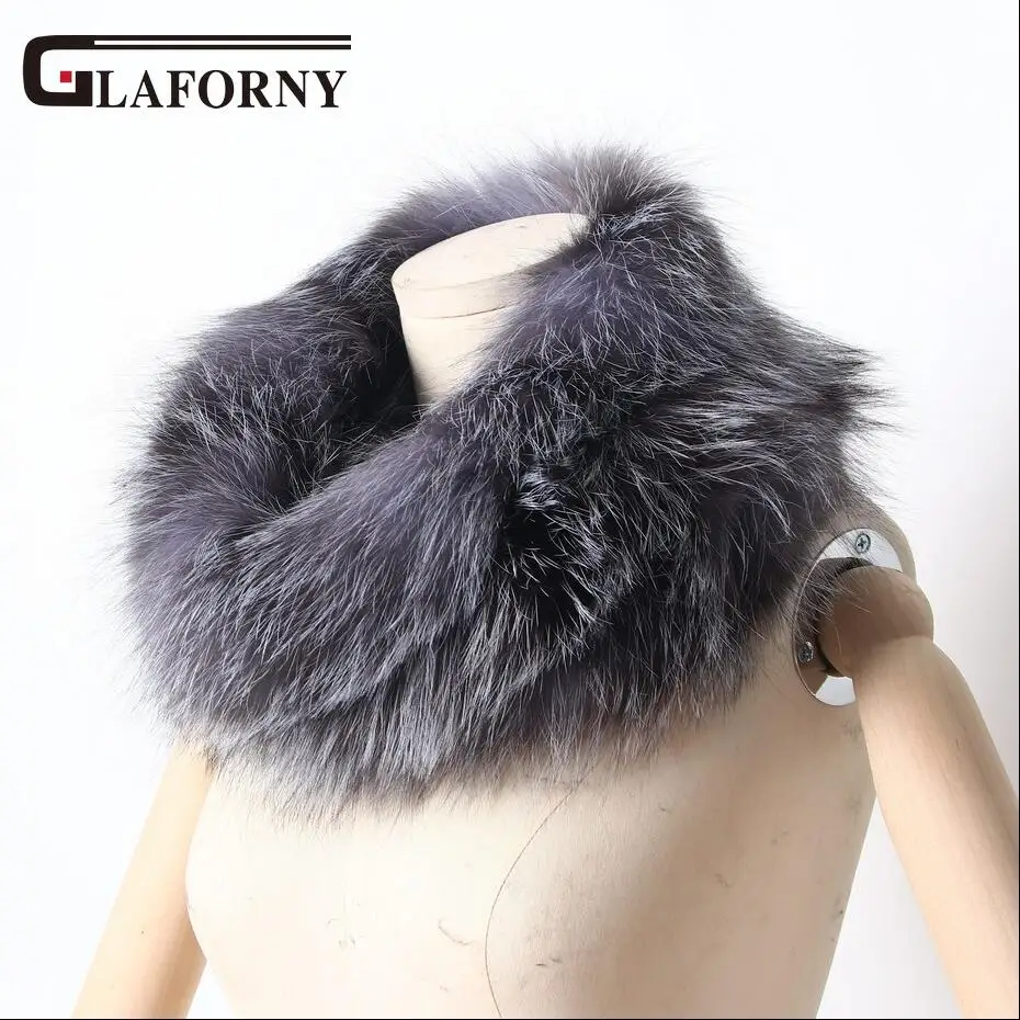 FXFURS женский шарф из лисьего меха снуд красочные настоящие меховые обертывания серебряные меховые воротники из лисьего меха шарфы разноцветные модные меховые шали - Цвет: color 6