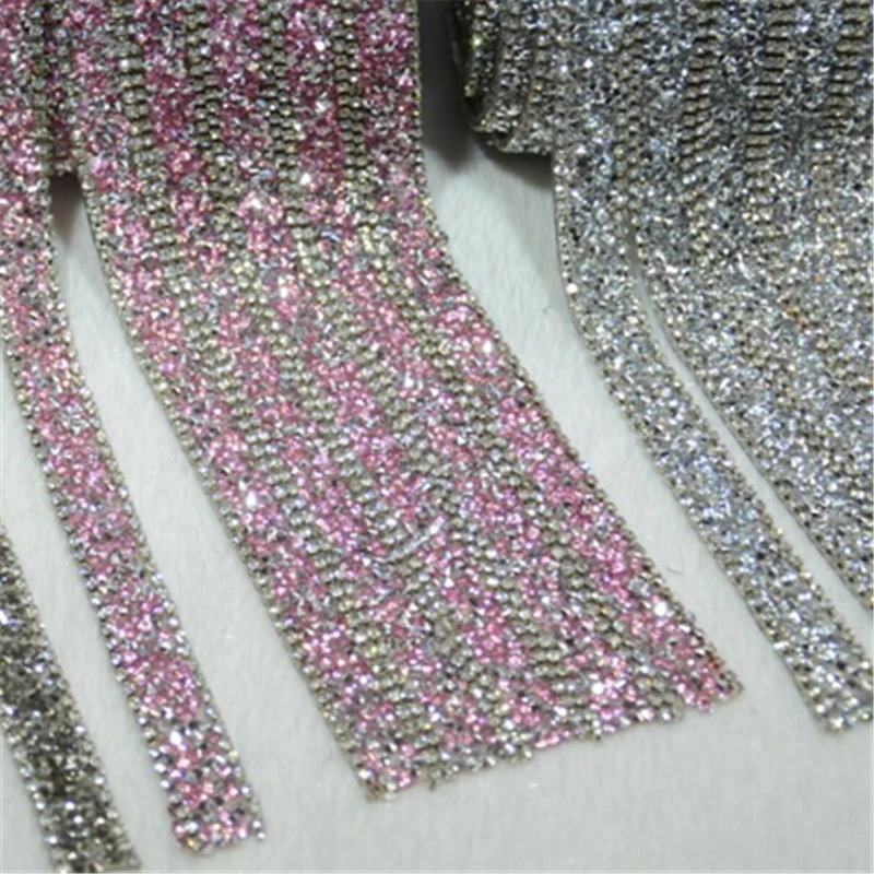 Бесплатная доставка железная лента со стразами 2 ярда/партия нарядное легкое