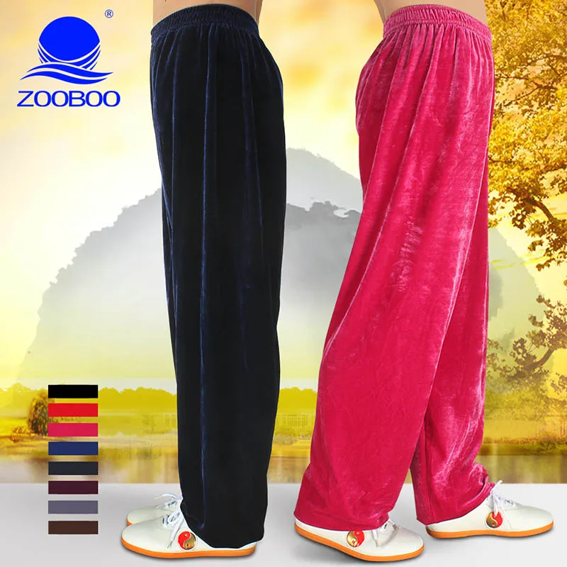 Зимние штаны Taiji теплые утолщенные для йоги спортивные занятий Тай Чи мужские и
