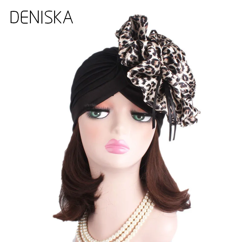 Дениска новый роскошный король leopard цветок тюрбан Кепки Для женщин брак вечерние