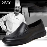 black chef shoes men skid proof sole kitchen shoes chef safety shoes oil proof and waterproof working boots