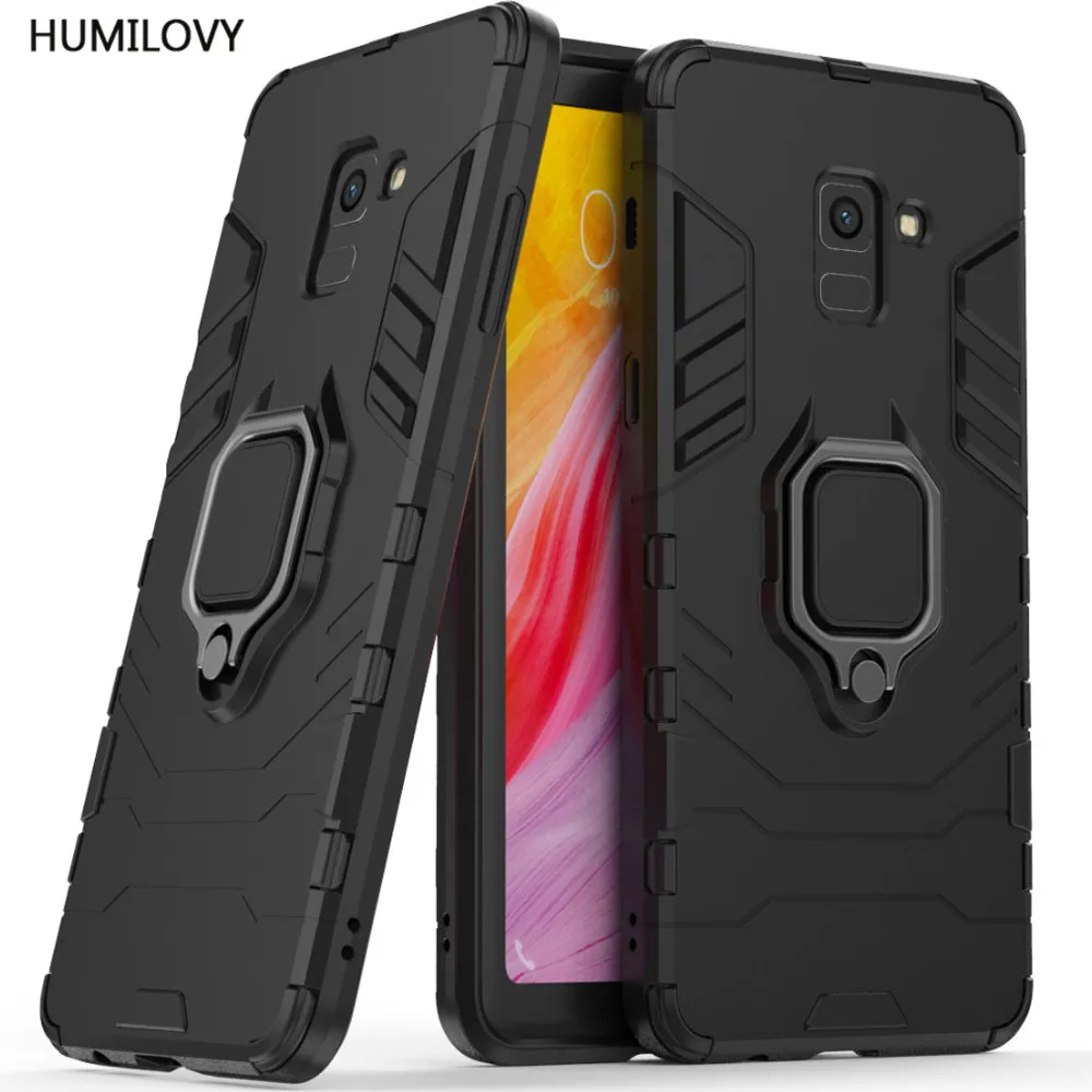 A8 2018 Plus Case For Samsung Galaxy Cover finger ring stand holder magnet phone case funda |