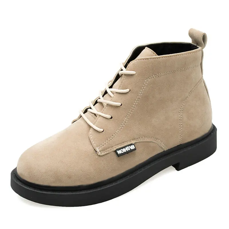Size35-40 2018 новые женские ботильоны осенние на шнуровке удобная обувь женщина