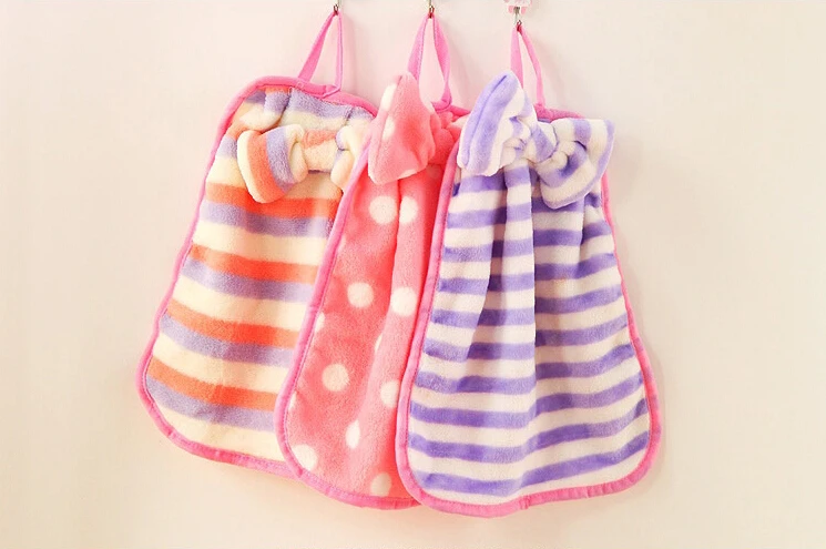 Полотенце из кораллового бархата подвеска бант 1 шт. прочное впитывающее