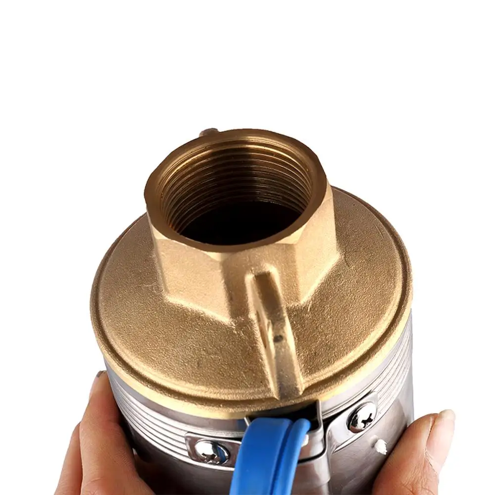 

SHYLIYU 4" OD Pipe Deep Well Pump 1.5" Outlet Plastic Impeller Water Pump 0.75KW 1.0Hp Submersible Pump AC 220V/50Hz Blue Cable