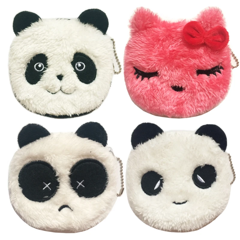 Kawaii Мультфильм монет Женские Кошельки для детей Плюшевые панда кошелек женская